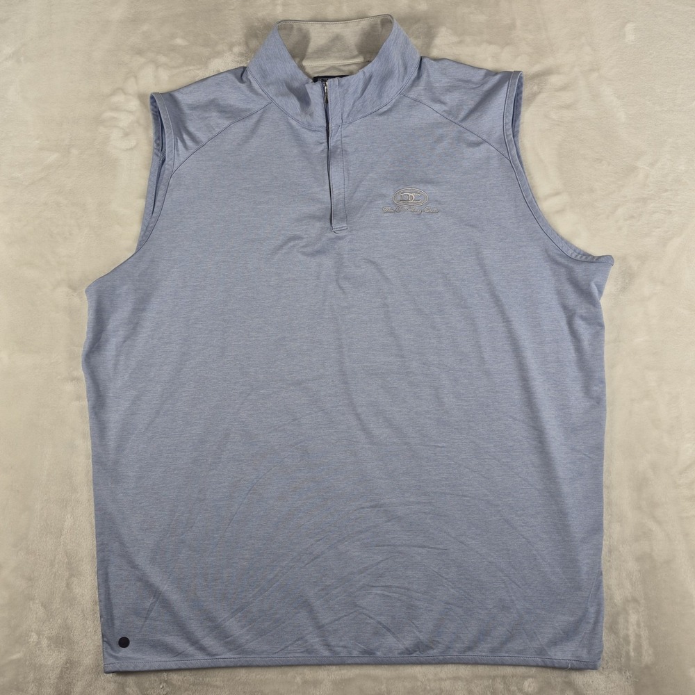 Peter Millar Thames Stealth Performance Quarter-Zip Vest Men's 2XL XXL Blue Golf